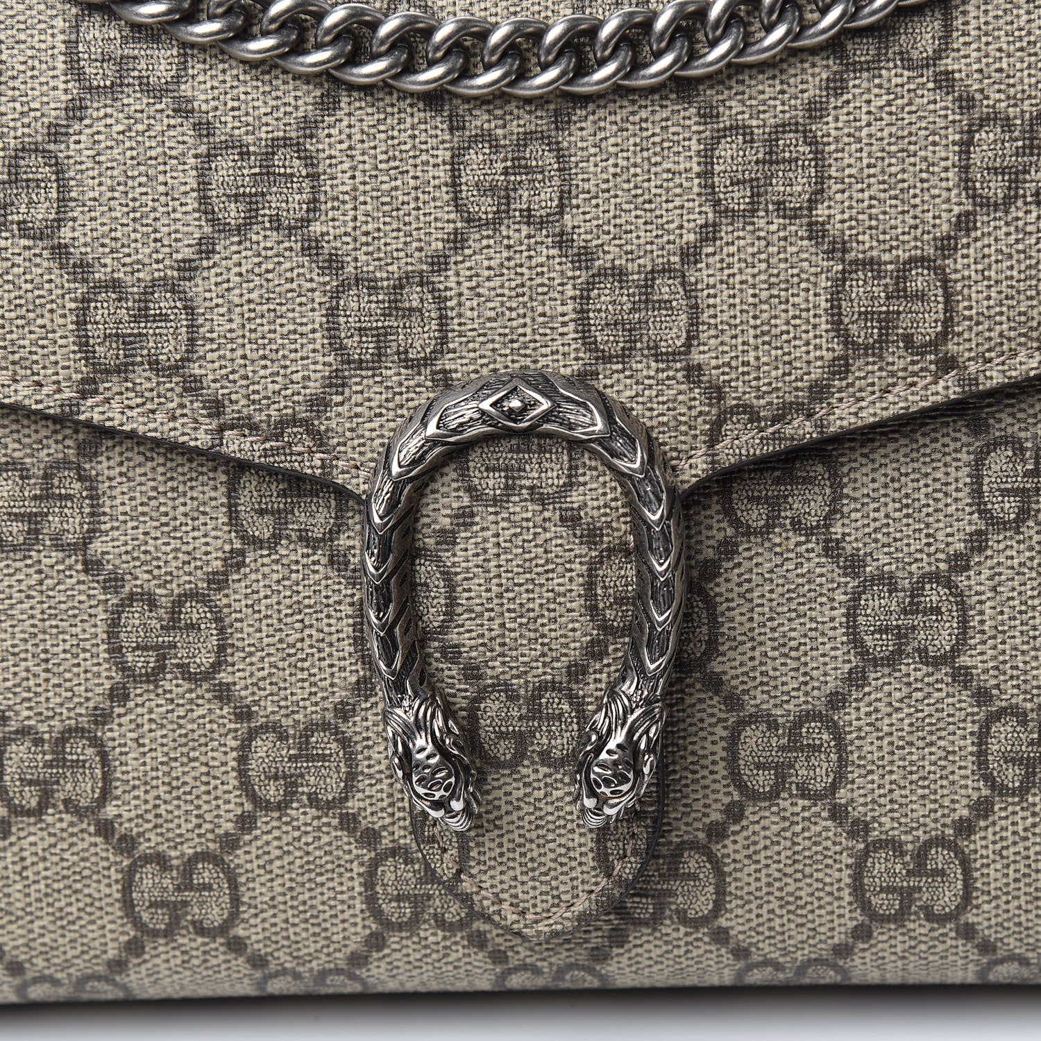 Gucci GG Supreme Monogram Mini Dionysus Chain Wallet Beige Taupe 7 of 9