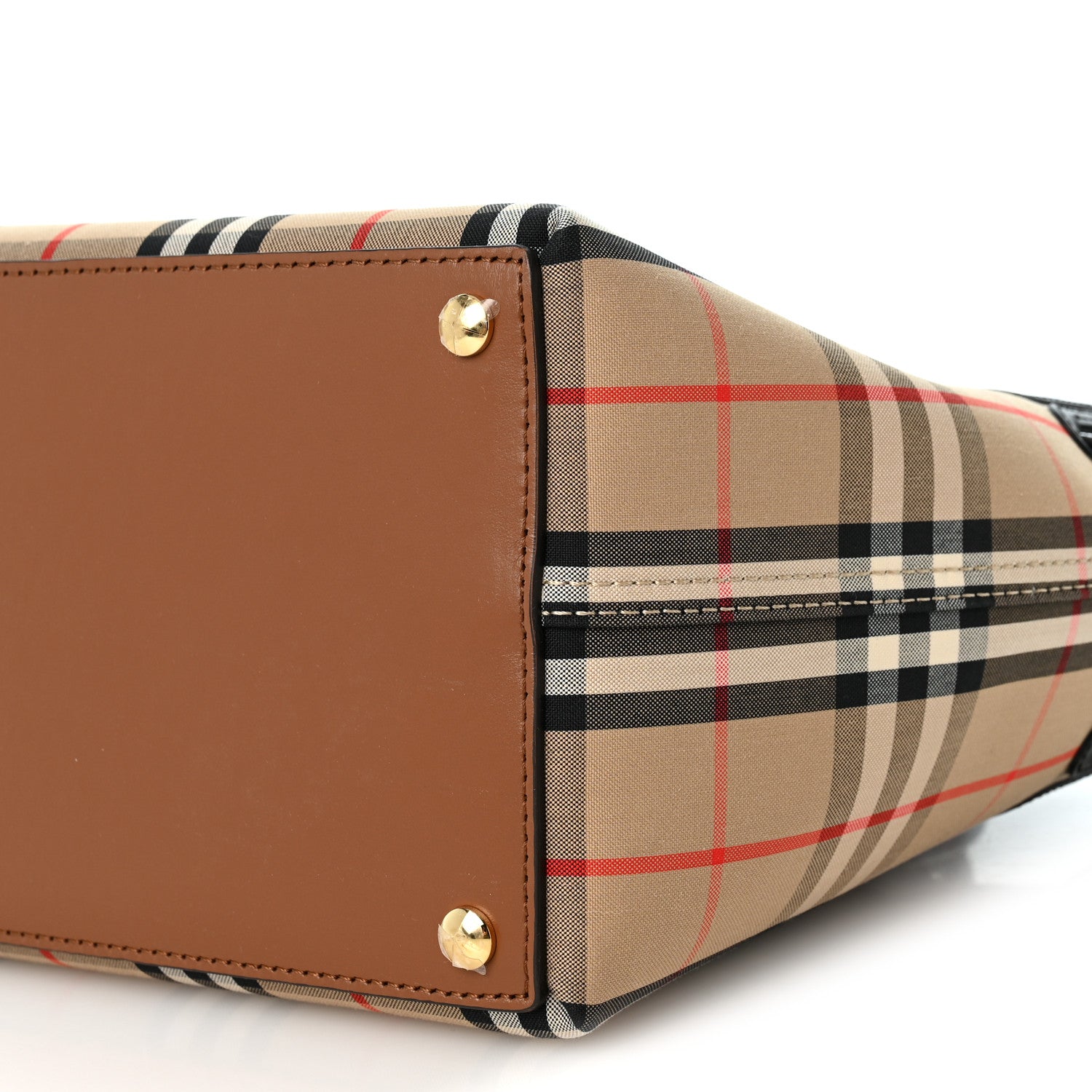 Burberry Calfskin Vintage Check Triple Stud Small Belt Bag Archive Beige 10 of 10