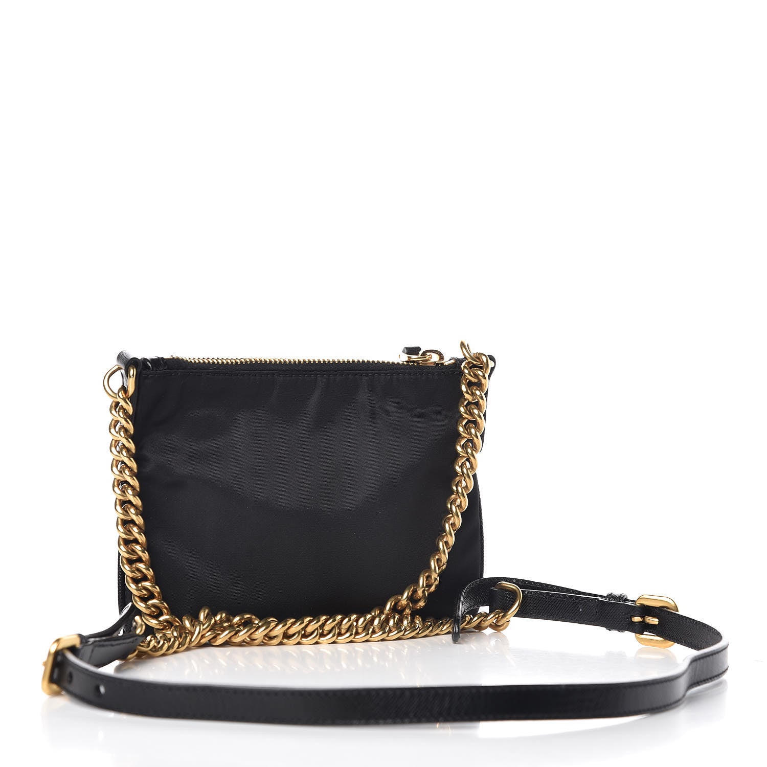 Prada Tessuto Nylon Logo Small Crossbody Bag Black 3 of 10