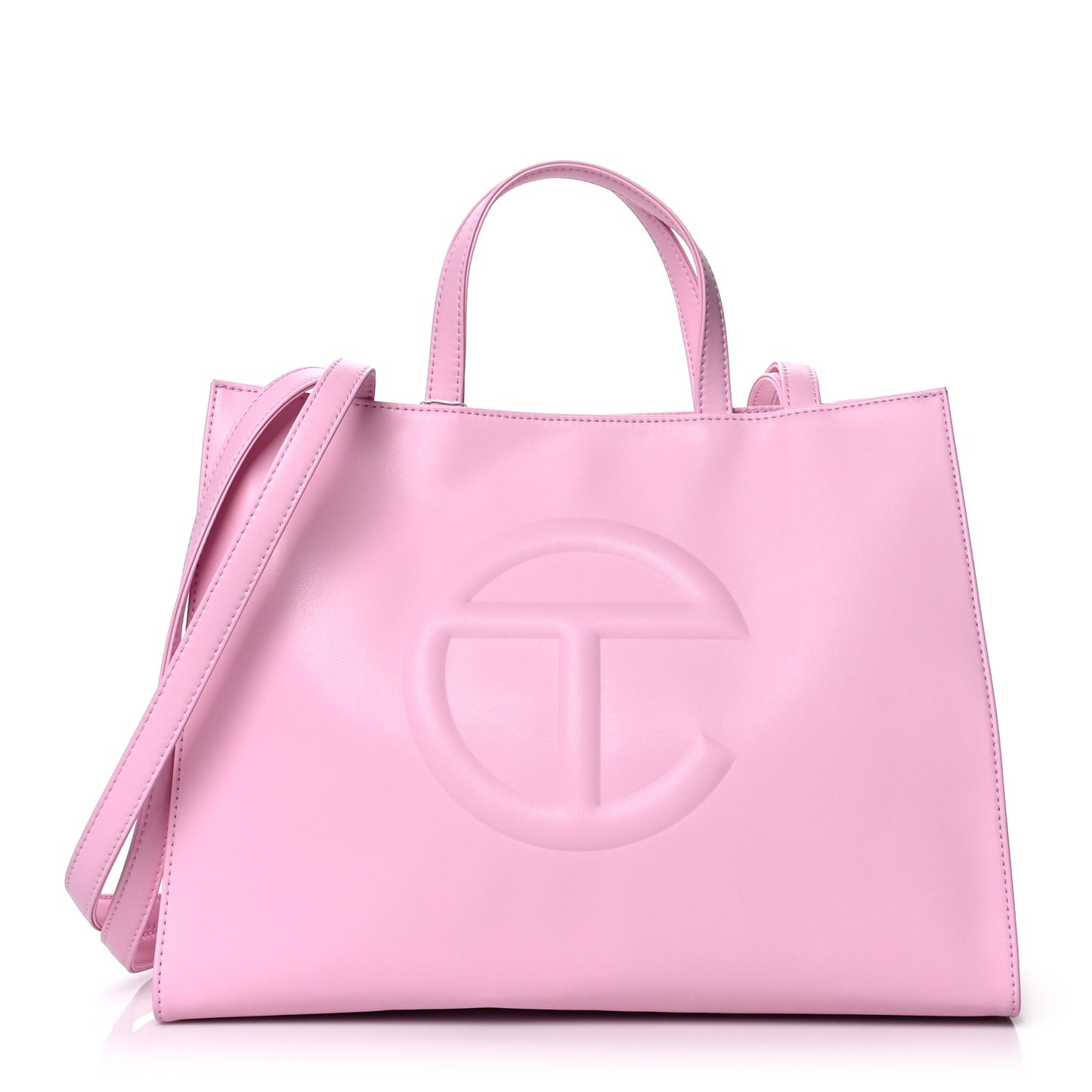 Vegan Leather Medium Shopping Bag Bubblegum