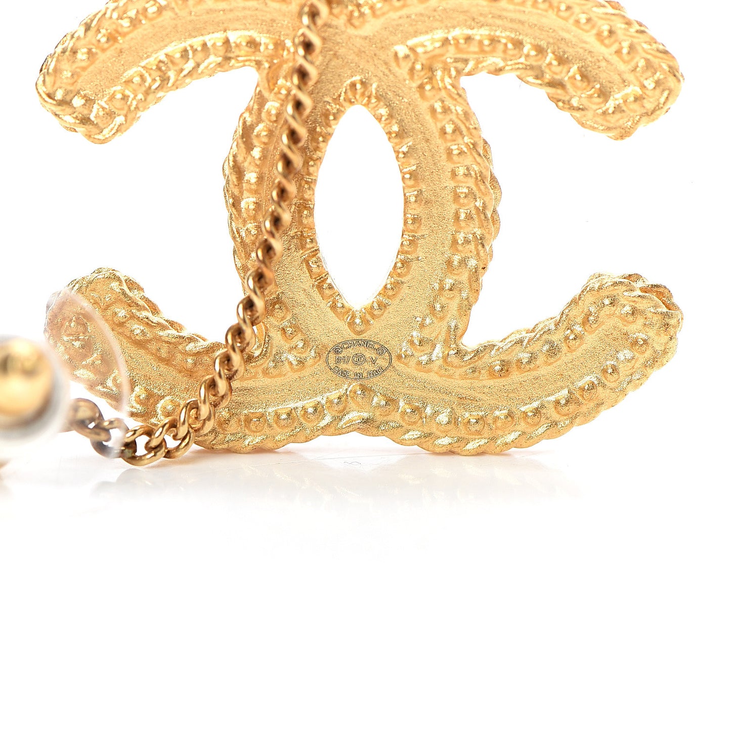 CC Drop Earrings Matte Gold