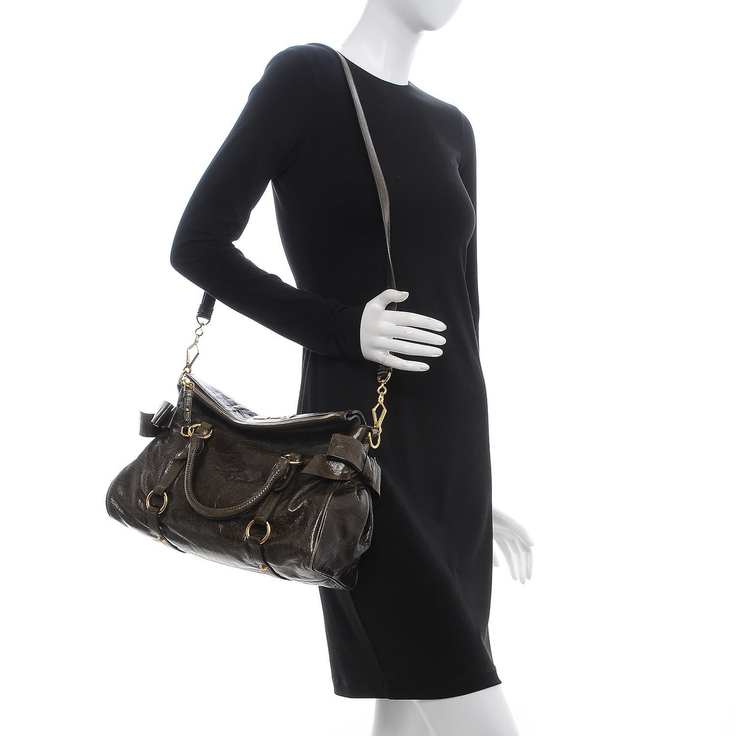 Vitello Lux Medium Bow Bag Brown