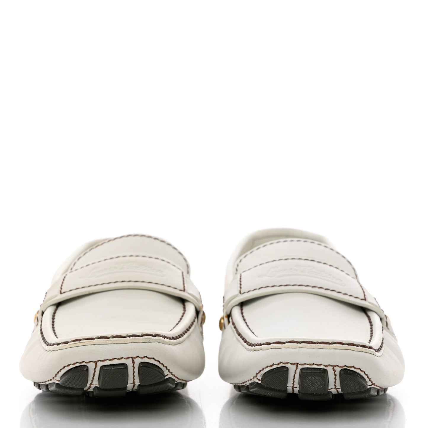 Calfskin Mens Monte Carlo Car Shoe Moccasin Loafers 8.5 White