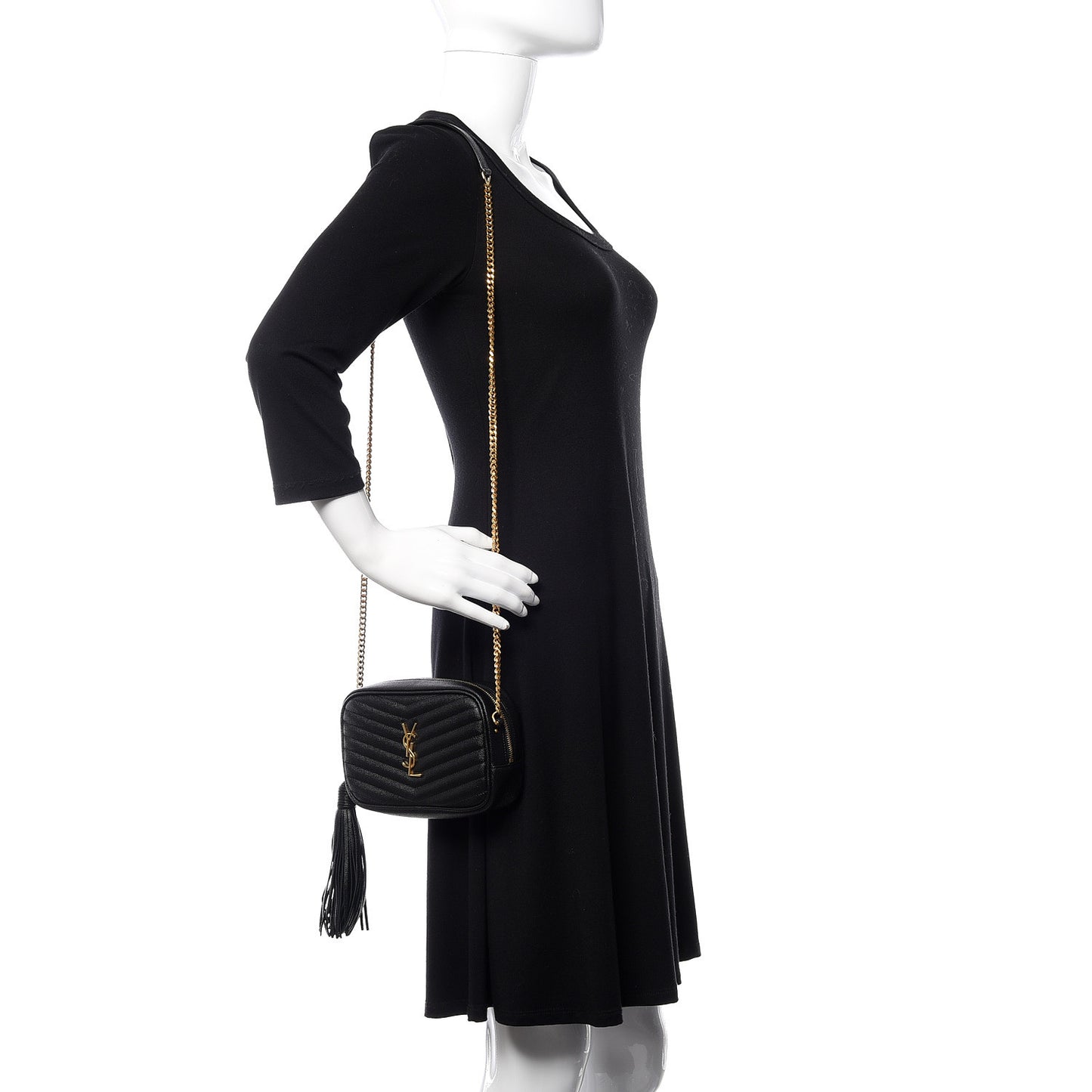 Grain De Poudre Matelasse Monogram Mini Lou Camera Bag Black