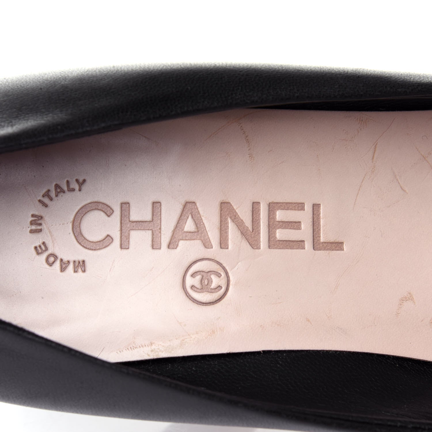 Chanel Lambskin Cap Toe CC Pumps 37.5 Black 12 of 13