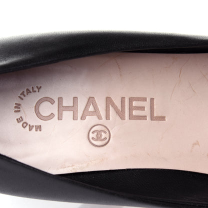 Chanel Lambskin Cap Toe CC Pumps 37.5 Black 12 of 13