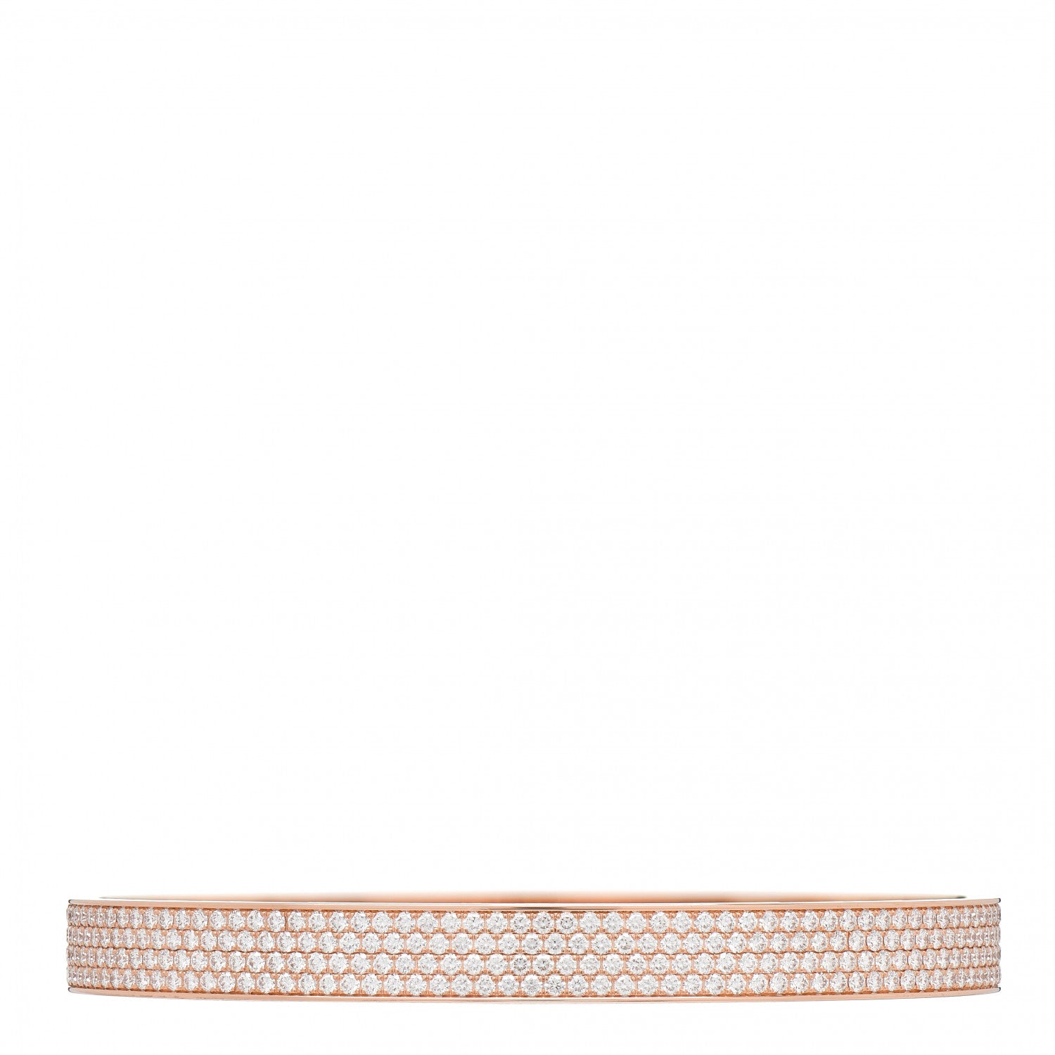 Hermes 18K Rose Gold Diamond PM Collier De Chien Full Pave Bracelet SH 2 of 4