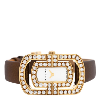 Bulgari 18K Yellow Gold Satin Diamond Bezel 22mm Parentesi Quartz Watch 2 of 5