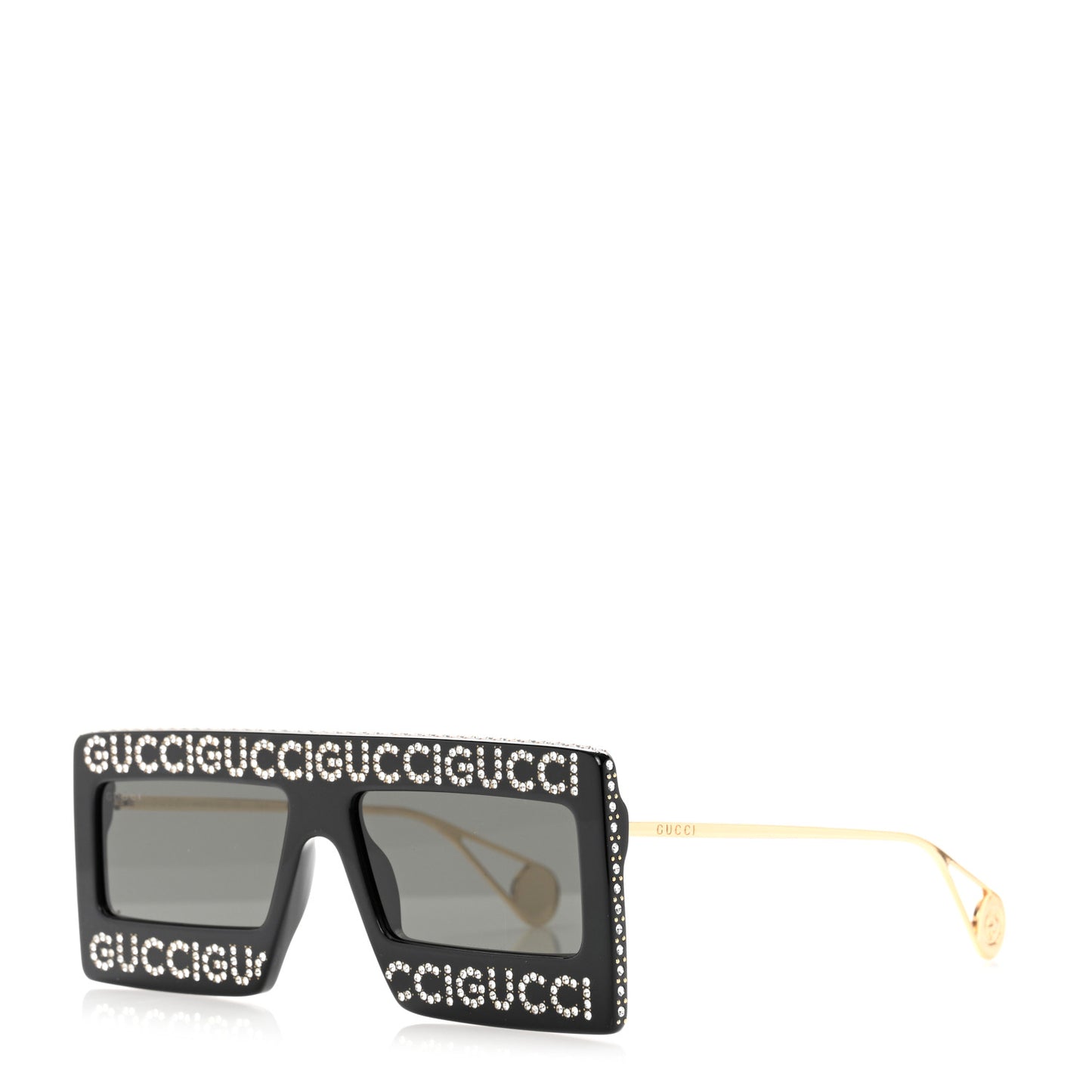 Acetate Crystal Mask-Frame Sunglasses GG0431S Black