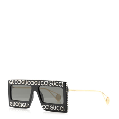 Gucci Acetate Crystal Mask-Frame Sunglasses GG0431S Black 1 of 8