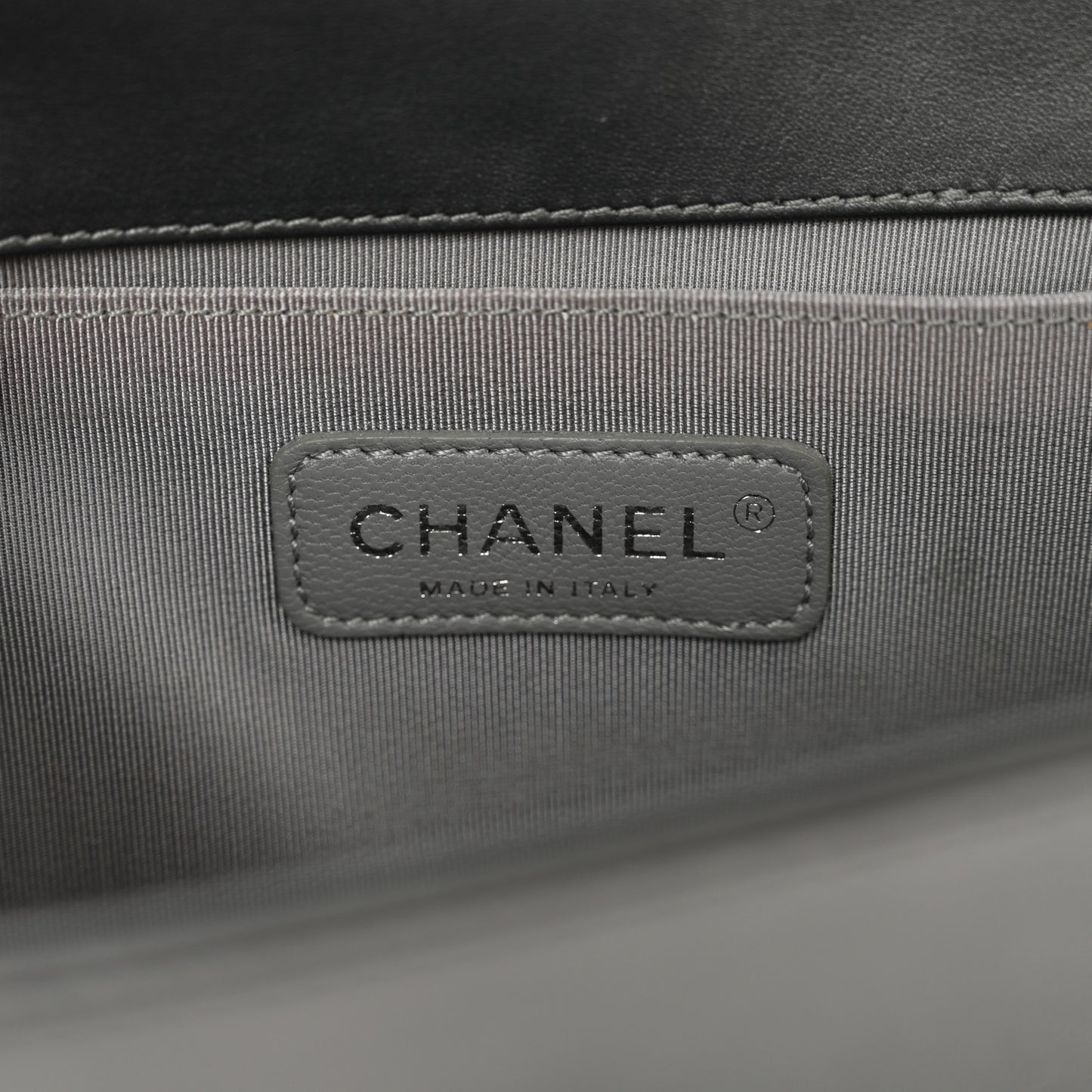 Lambskin Quilted Medium Boy Flap Dark Grey
