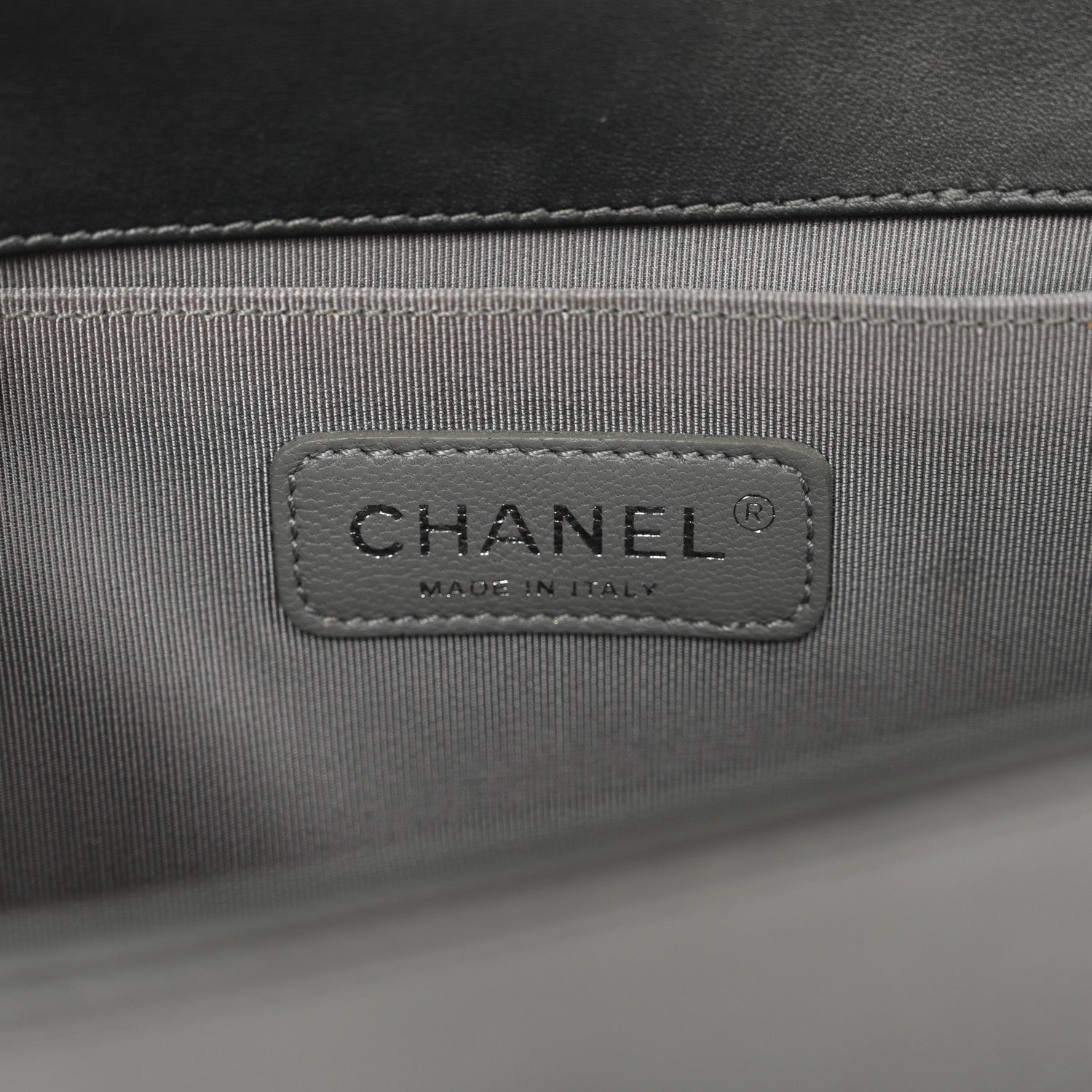 Chanel Lambskin Quilted Medium Boy Flap Dark Grey 7 of 12