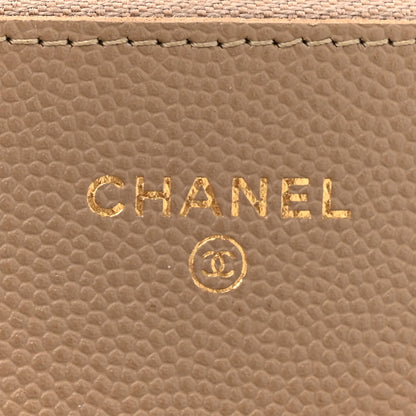 Chanel Caviar Quilted Wallet On Chain WOC Beige 6 of 19