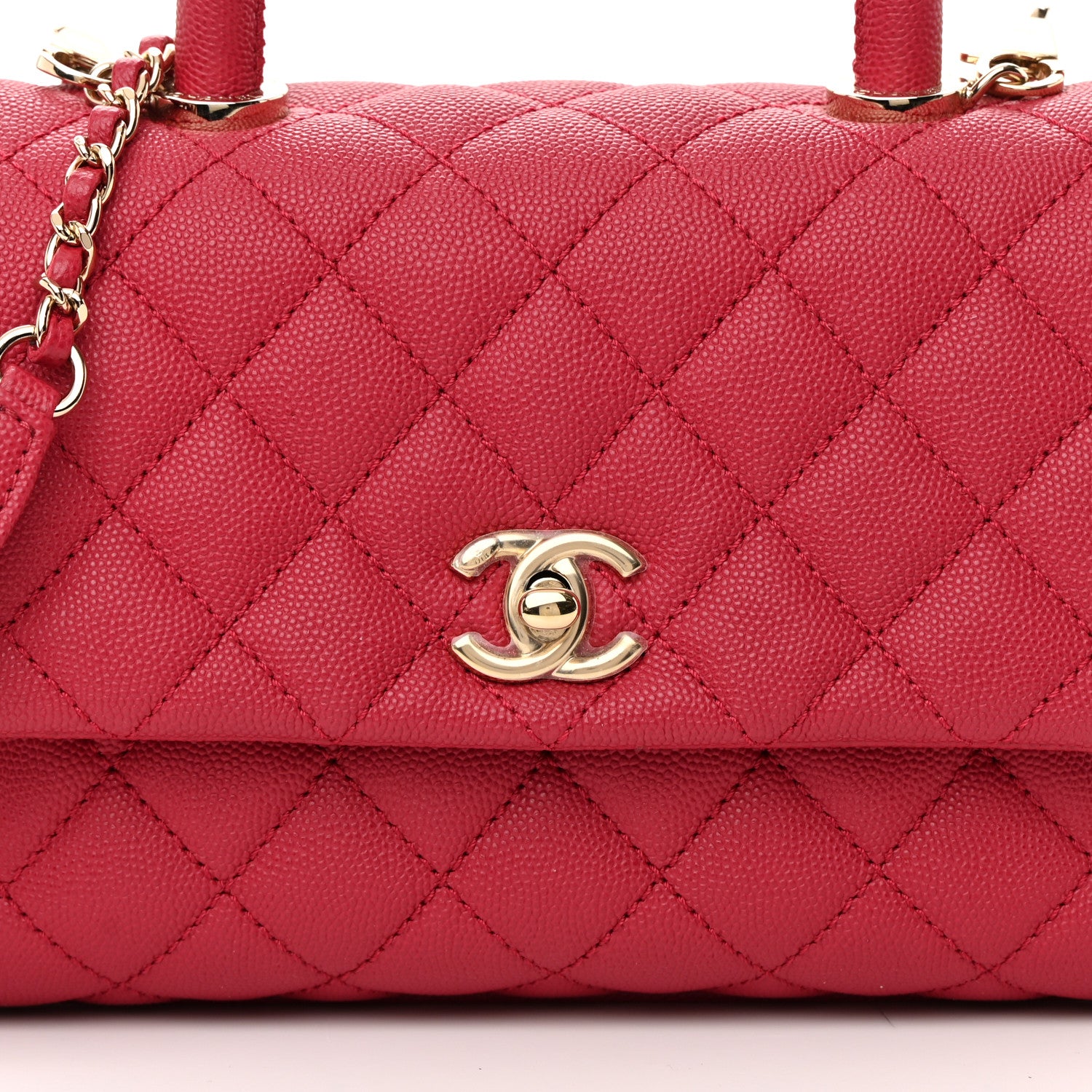 Chanel Caviar Quilted Mini Coco Handle Flap Fuchsia 8 of 13