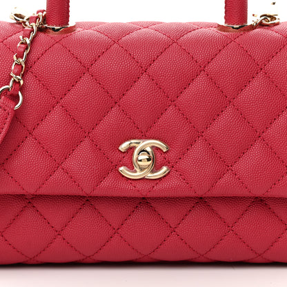 Chanel Caviar Quilted Mini Coco Handle Flap Fuchsia 8 of 13