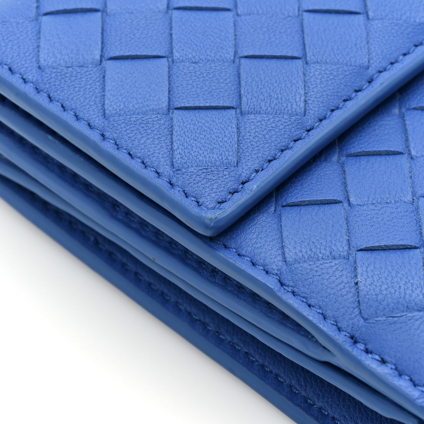 Nappa Intrecciato Continental Flap Wallet Bluette
