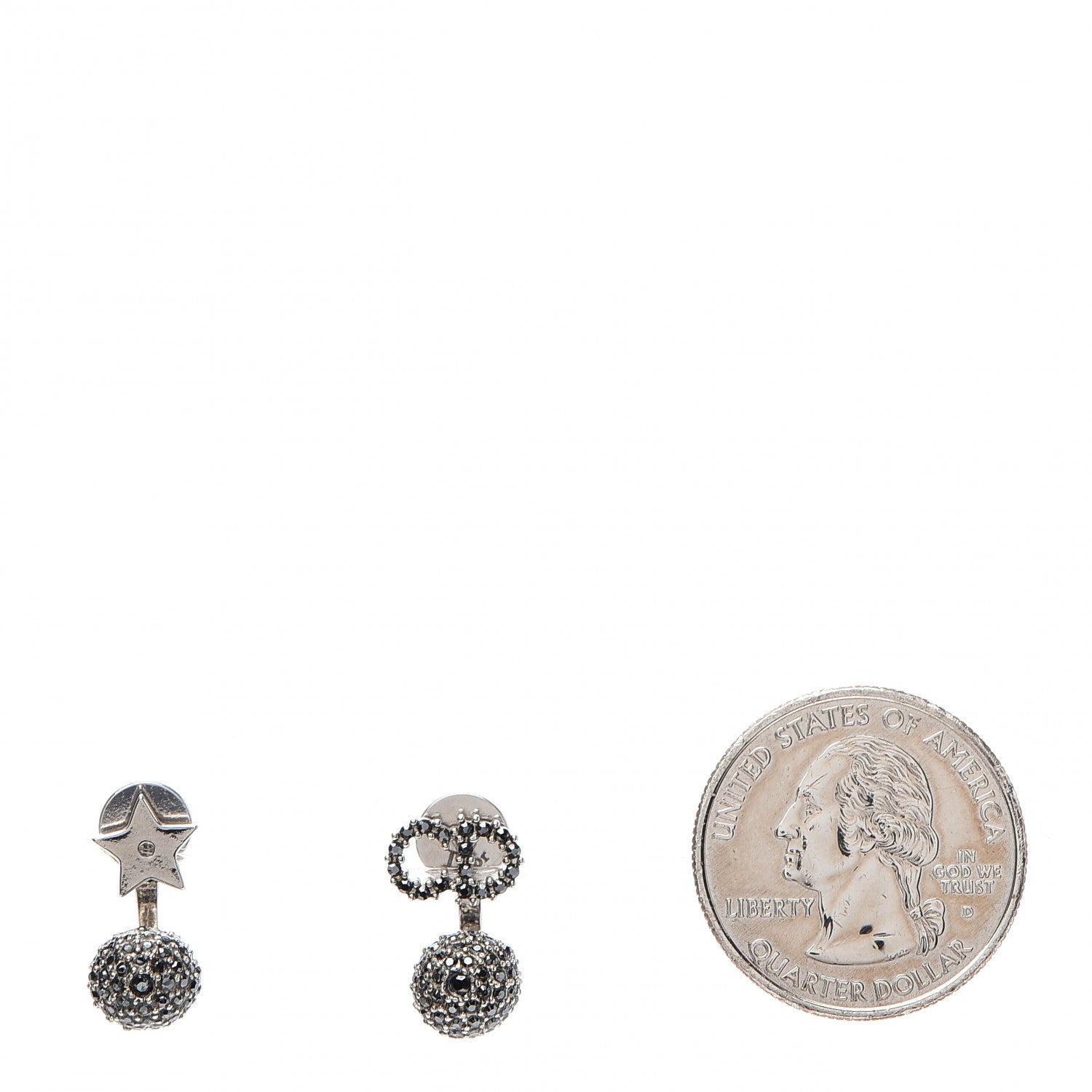 Christian Dior Crystal Star CD La Petite Tribal Earrings Silver 2 of 4