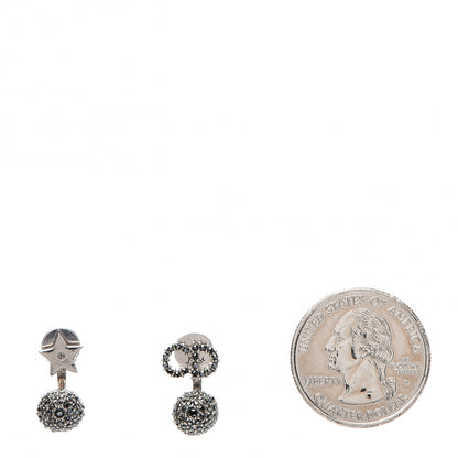 Christian Dior Crystal Star CD La Petite Tribal Earrings Silver 2 of 4