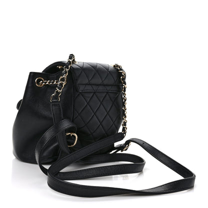 Chanel Lambskin Quilted Small Duma Drawstring Backpack Black 3 of 10