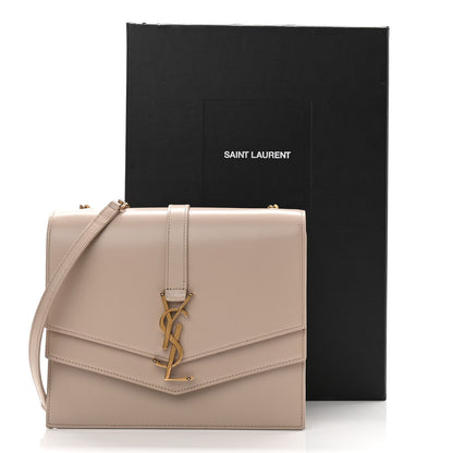 Saint Laurent Smooth Calfskin Monogram Medium Sulpice Shoulder Bag Nude 10 of 10