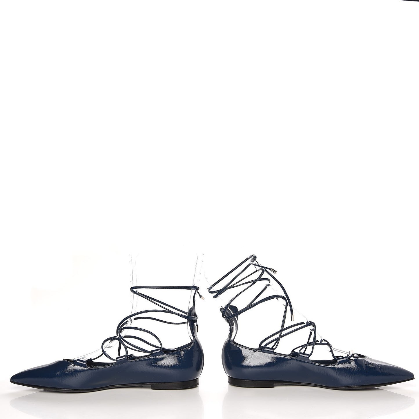 Patent Calfskin Cover Girl Flats 38 Navy