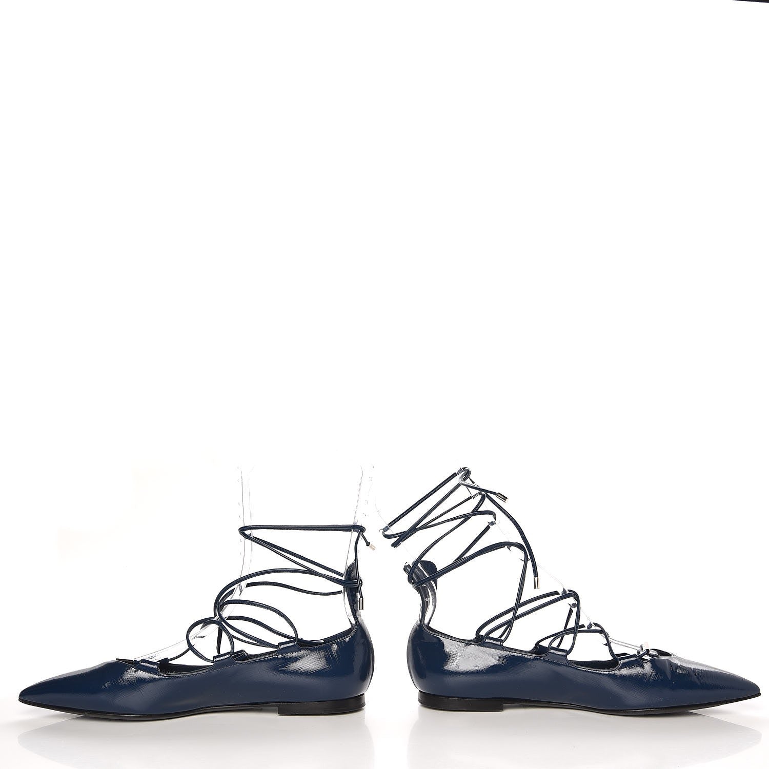 Louis Vuitton Patent Calfskin Cover Girl Flats 38 Navy 5 of 10