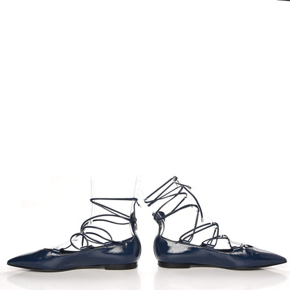 Louis Vuitton Patent Calfskin Cover Girl Flats 38 Navy 5 of 10