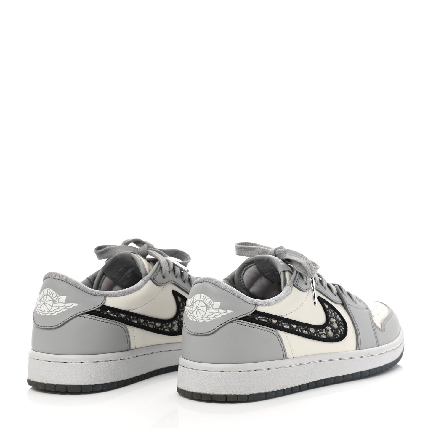 X NIKE AIR JORDAN Calfskin Mens Oblique Low Sneakers 39 Beige White