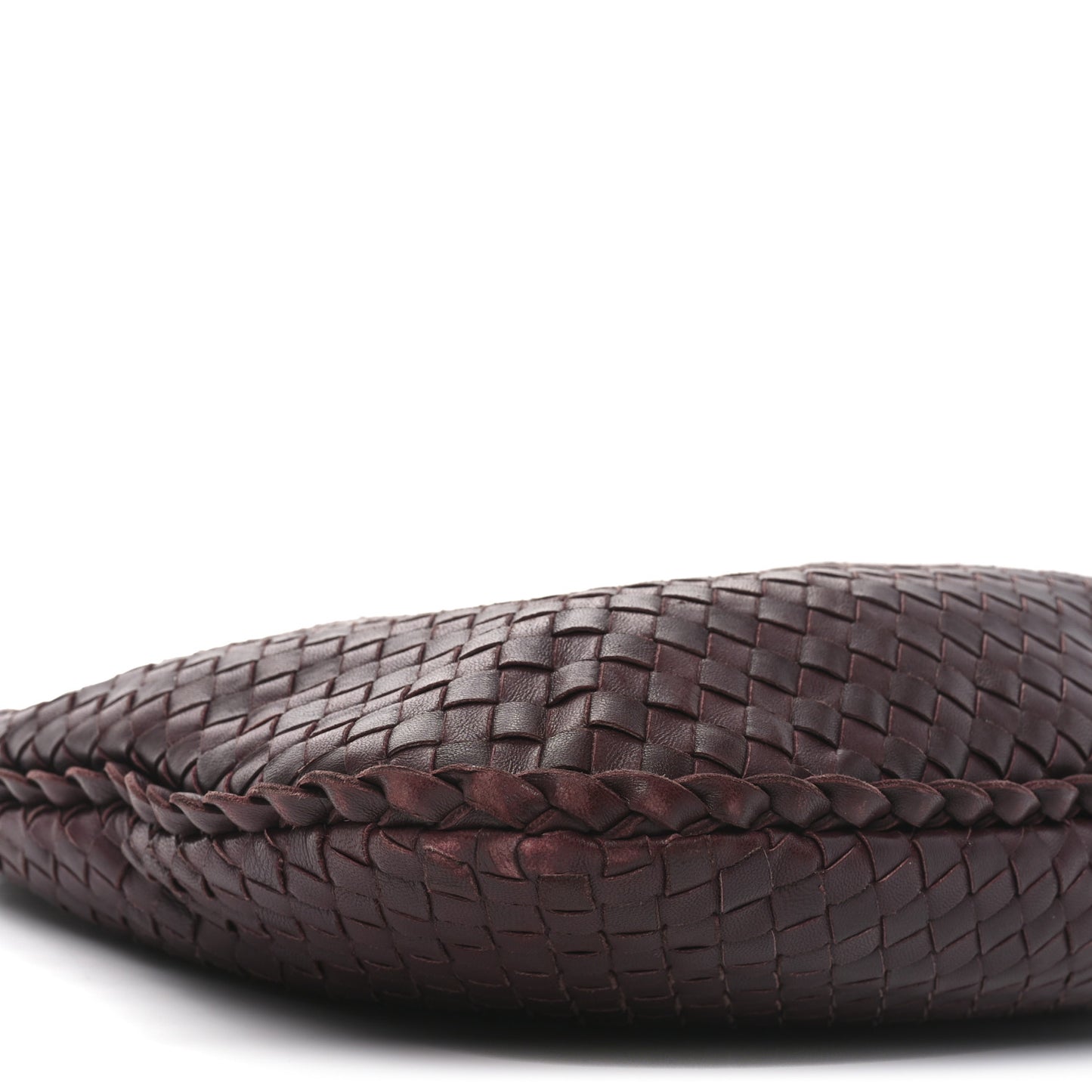Nappa Intrecciato Medium Veneta Hobo Dark Red