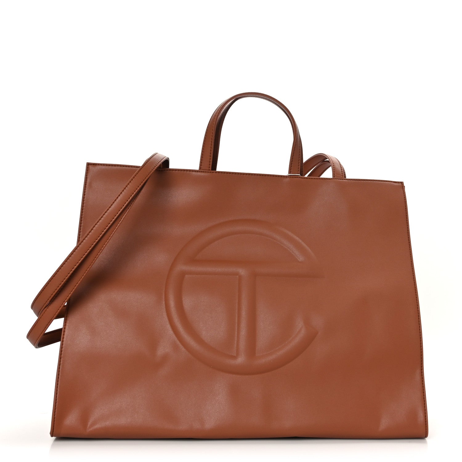 Telfar Vegan Leather Large Shopping Bag Tan 1 of 9