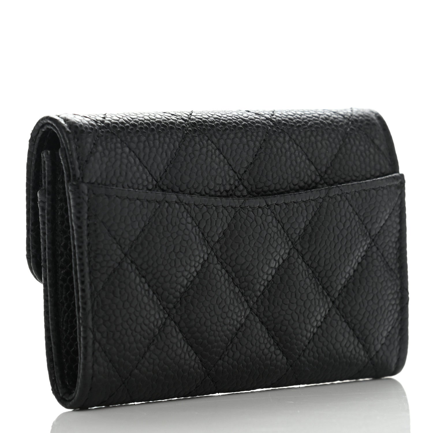 Chanel Caviar Quilted Flap Card Holder Wallet Black 3 of 7