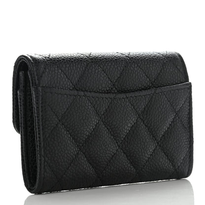 Chanel Caviar Quilted Flap Card Holder Wallet Black 3 of 7