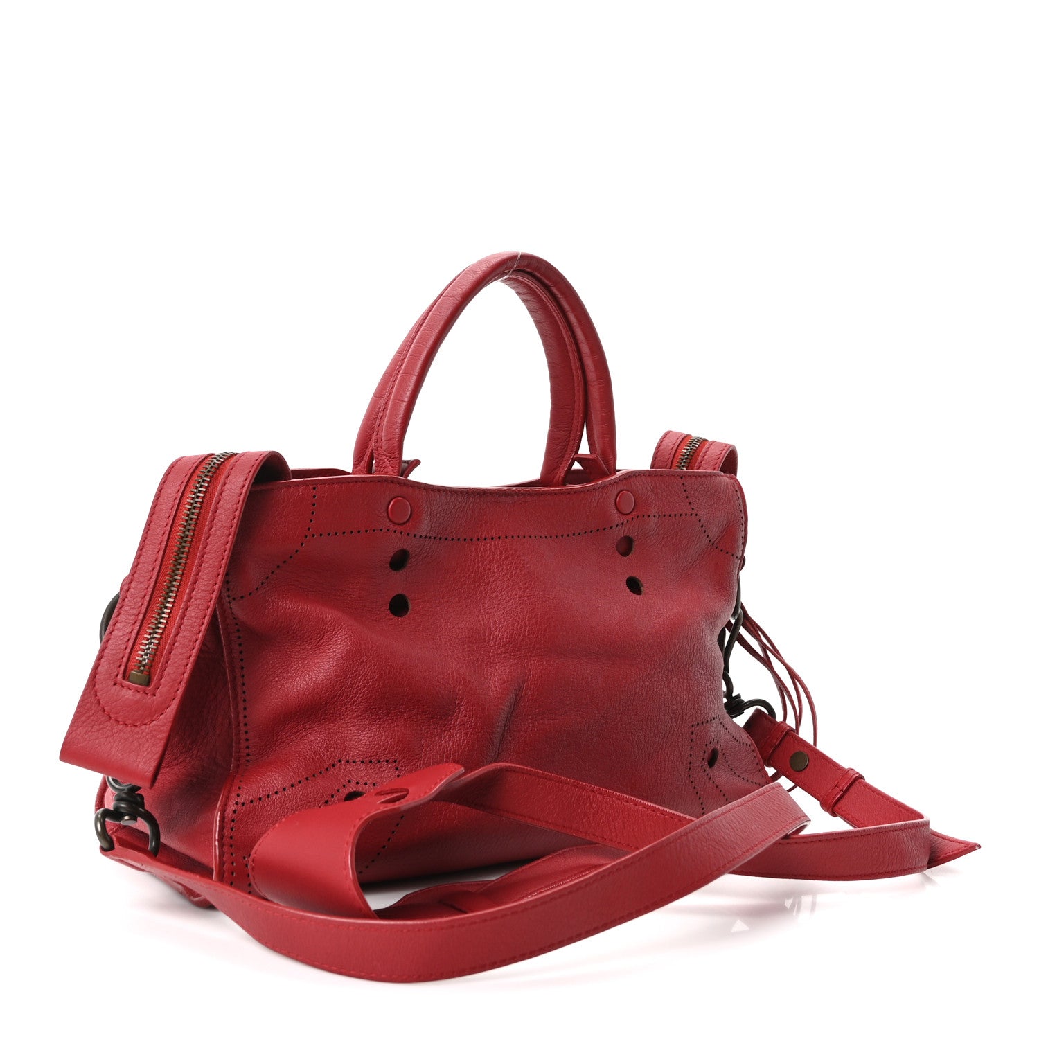 Balenciaga Veau Soyeux Perforated Blackout Hardware S City Rouge Groseille 4 of 11