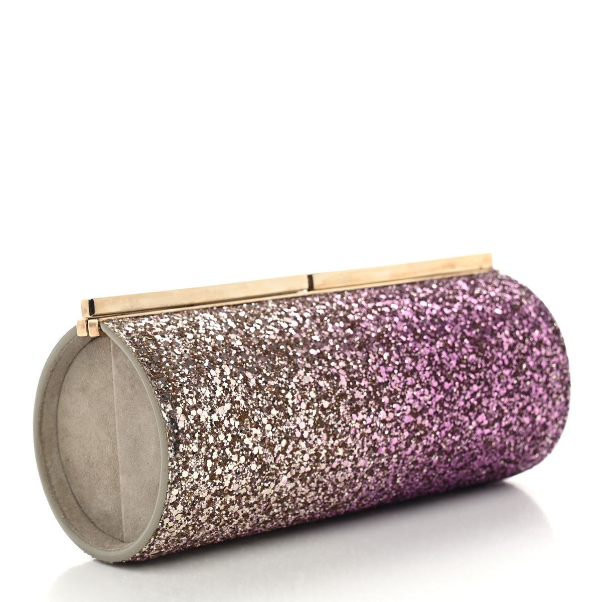 Jimmy Choo Coarse Glitter Trinket Clutch Pink Gold 3 of 10