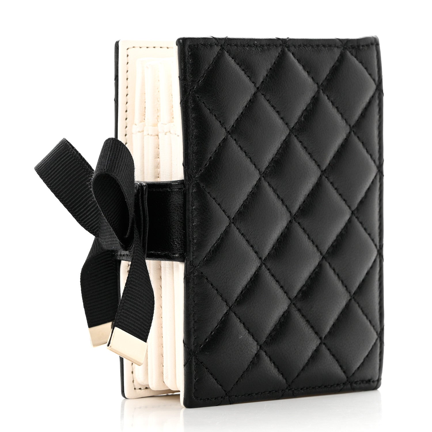 Chanel Lambskin Quilted Book Card Holder Black 3 of 8