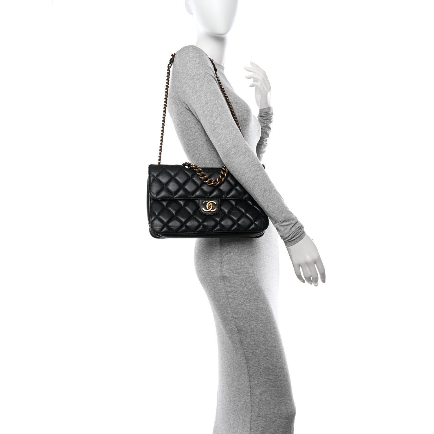 Chanel Calfskin Quilted Large Perfect Edge Flap Black 2 of 12