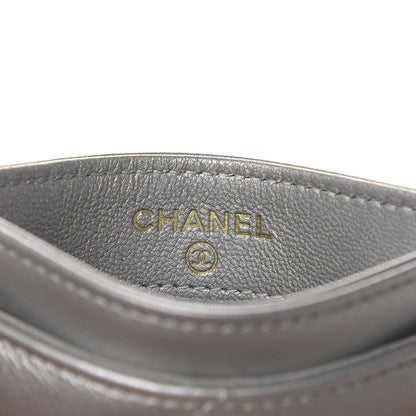 Chanel Metallic Goatskin Quilted 19 Card Holder Silver 6 of 9