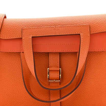 Hermes Taurillon Clemence Halzan 25 Orange 8 of 10