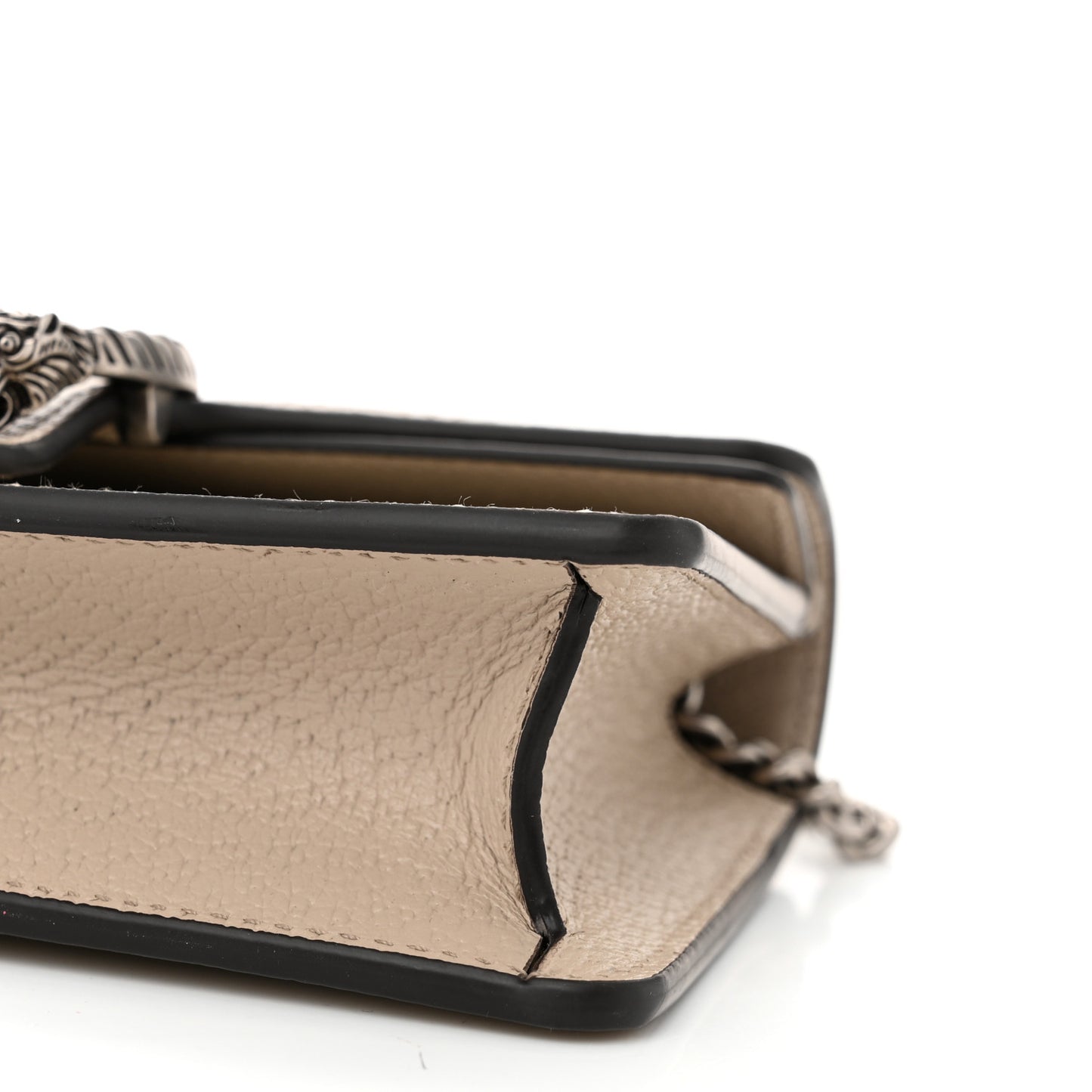 GG Supreme Monogram Textured Dollar Calfskin Super Mini Dionysus Shoulder Bag Beige Mystic White Oatmeal