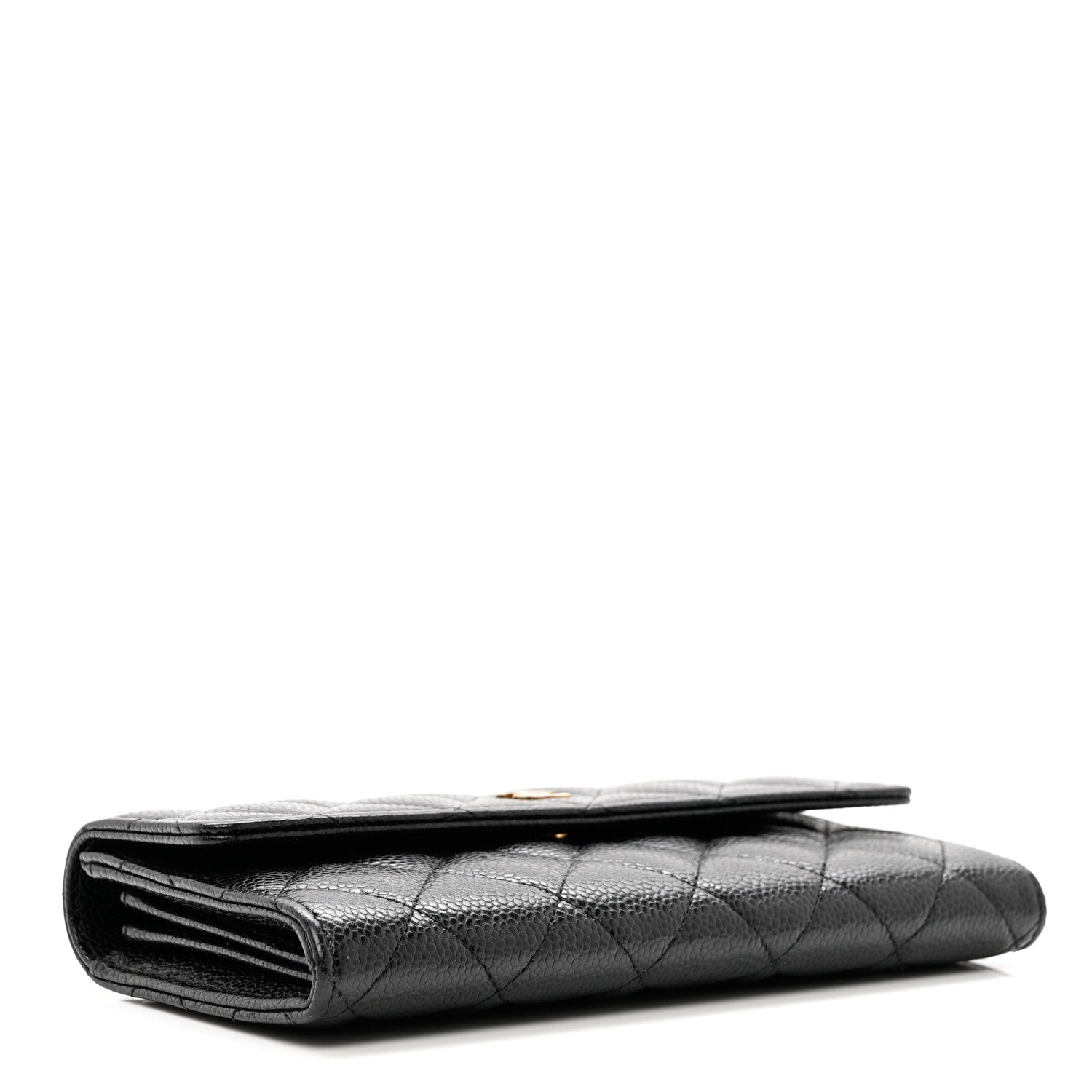 Chanel Caviar Quilted Large Gusset Flap Wallet Black 4 of 9