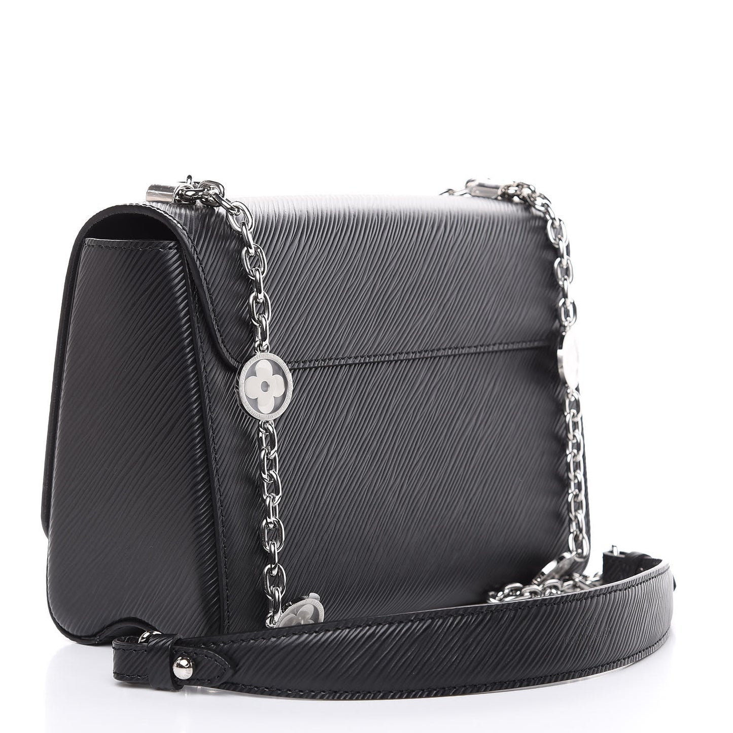 Epi Crystal Embellished Twist Shoulder Bag MM Black