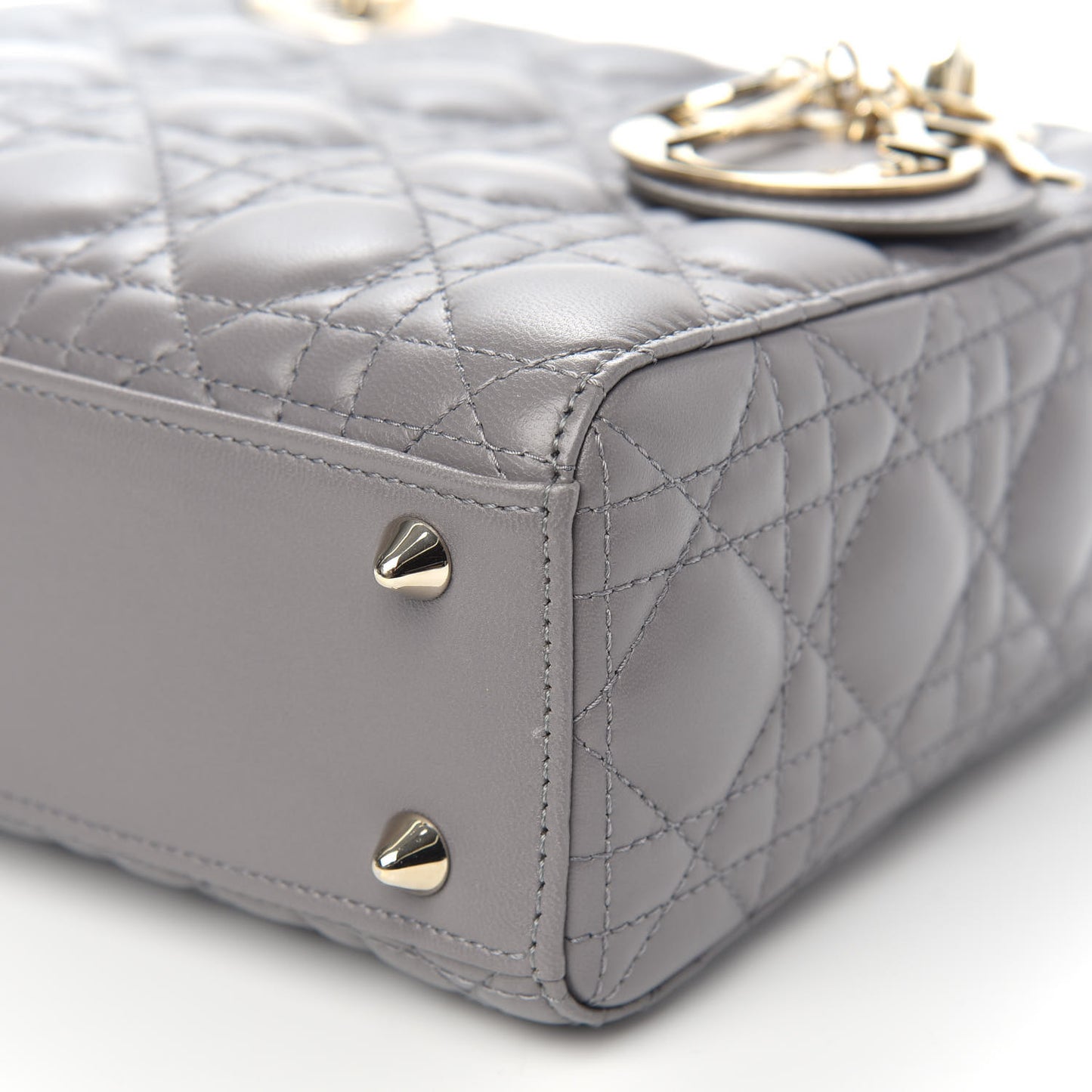Lambskin Cannage Small My ABCDior Lady Dior Grey