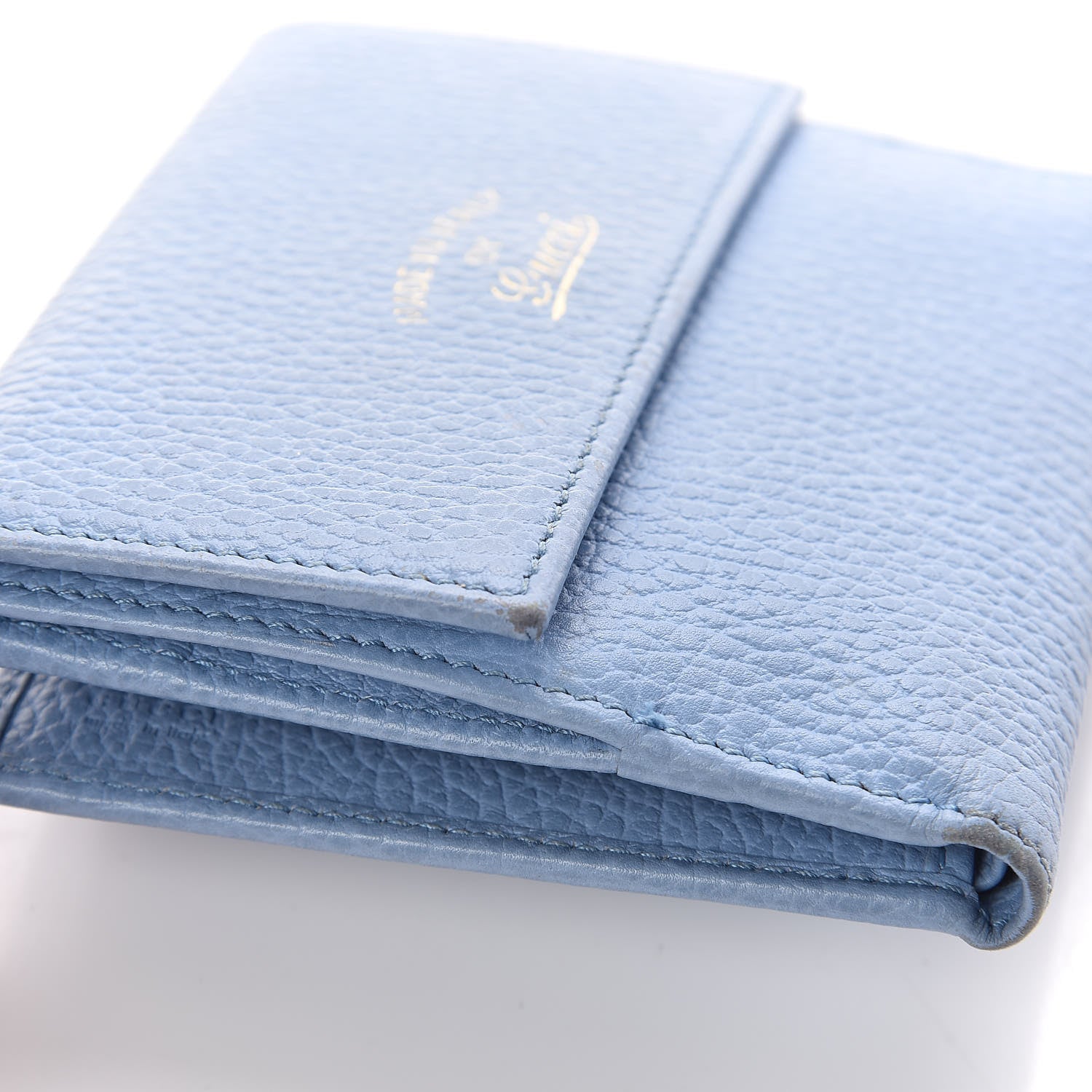 Gucci Dollar Calfskin Swing French Flap Wallet Mineral Blue 9 of 9