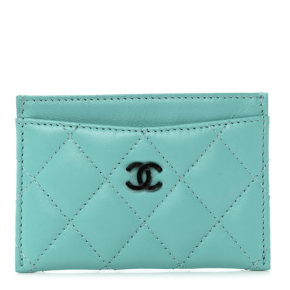 Chanel Lambskin Quilted Card Holder Turquoise 1 of 9