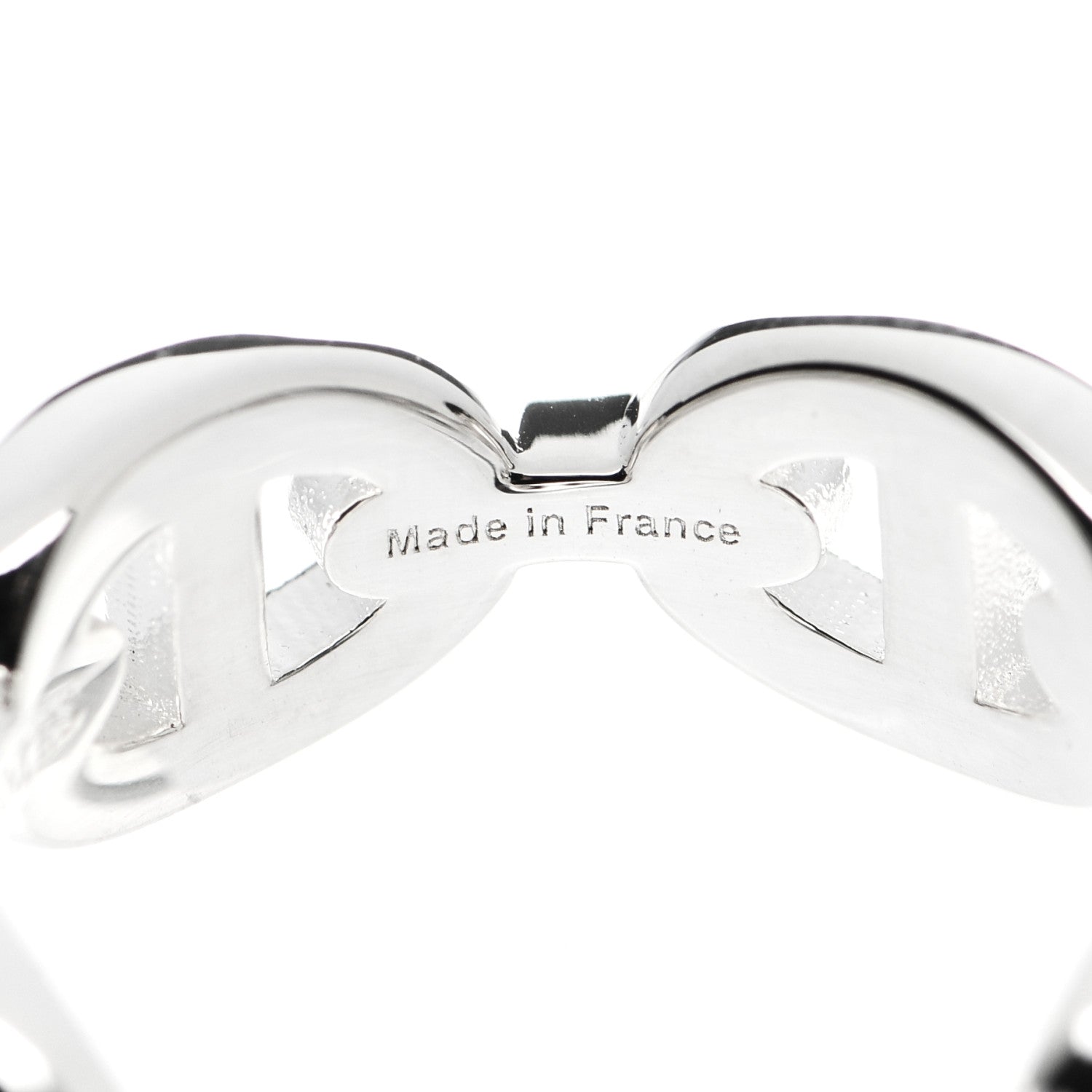 Hermes Sterling Silver PM Chaine d'Ancre Enchainee Band Ring 51 5.75 5 of 9