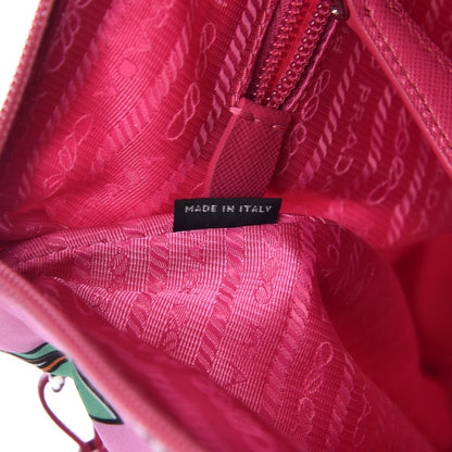 Prada Tessuto Stampato Nylon Saffiano Surf Print Tote Rosa 8 of 11