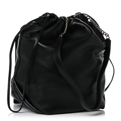 Saint Laurent Lambskin Teddy Drawstring Bag Black 4 of 13