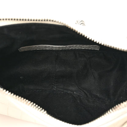Balenciaga Extra Supple Calfskin Crocodile Embossed Le Cagole Shoulder Bag XS White 5 of 16