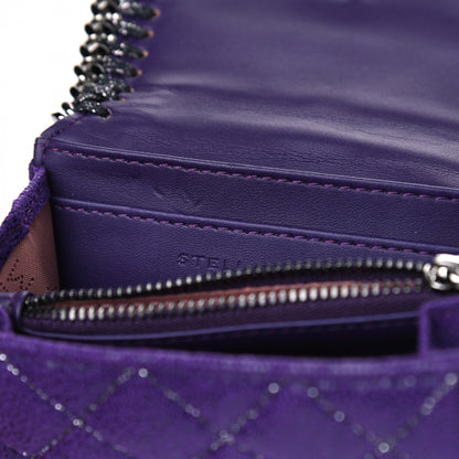 Stella McCartney Metallic Shaggy Deer Quilted Small Falabella Wallet Purple 5 of 6