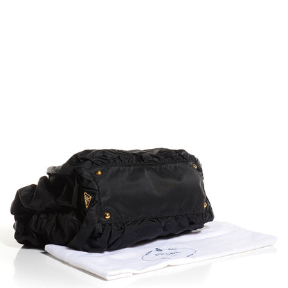 Prada Tessuto Nylon Origami Pleated Tote Black 4 of 11